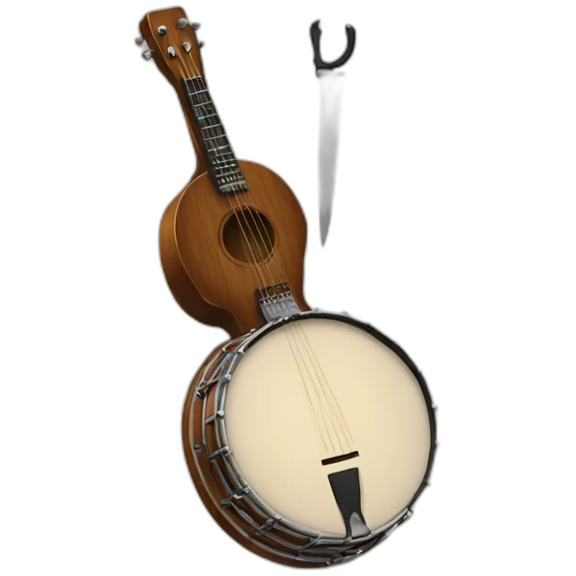 banjo with a knife emoji