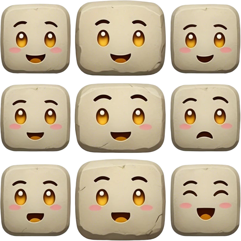 Square like stone with 9 different expressions  emoji