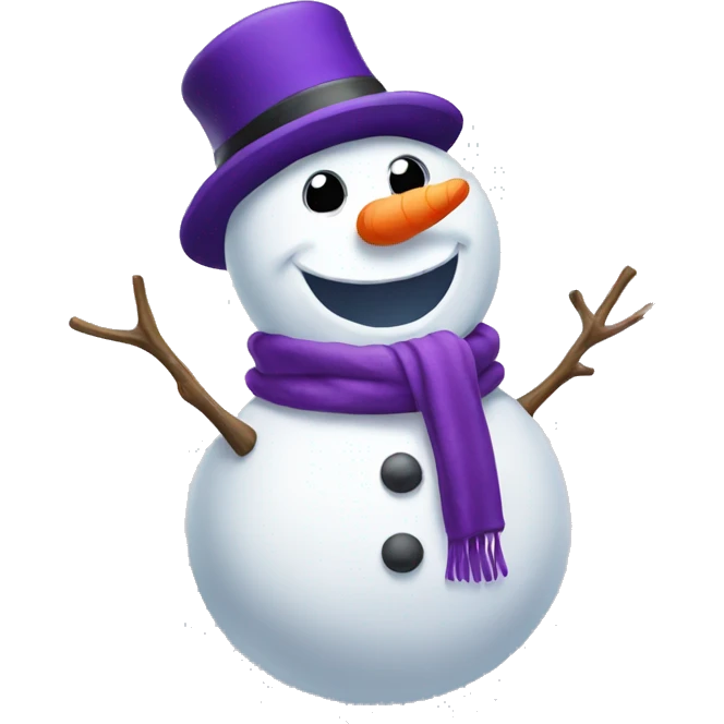 Snowman with purple hat emoji