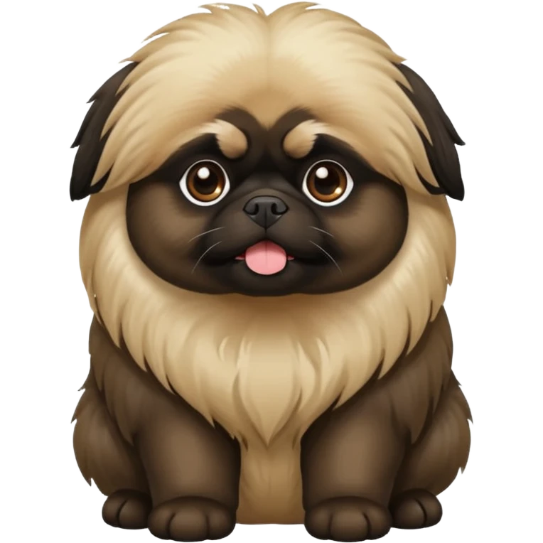 Black and beige pekingese emoji