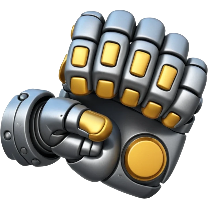 bulky robot fist, back of hand and knuckles facing viewer emoji