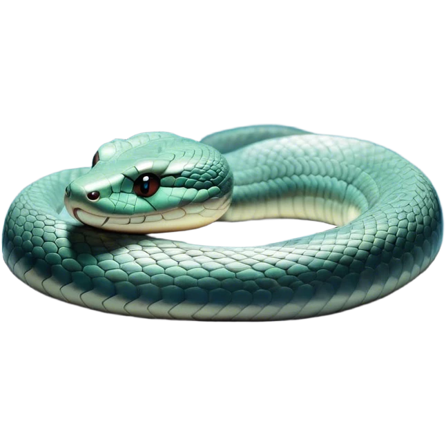 Meme-Worthy Cute Sleeping Chinese Water Snake Portrait Emoji, Head resting peacefully with a contented smile, showcasing a slender, graceful build and a luxuriously soft, shimmering scaled body, eyes gently closed in serene, fluid slumber, Simplified yet hilariously adorable features, highly detailed, glowing with a soft, drowsy aquatic light, high shine, relaxed and utterly lovable, stylized with an air of playful laziness, soft glowing outline, capturing the essence of a sleeping water snake that feels destined to become the next viral sensation of adorable aquatic rest! emoji