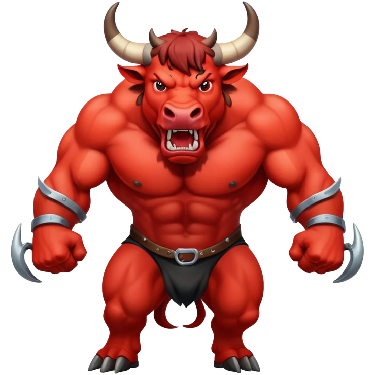 Make a bull mad and red emoji