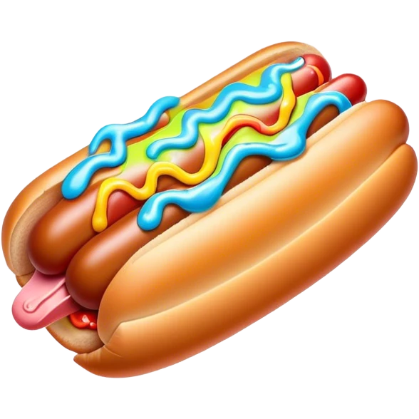 Melting neon ice cream hot dog  emoji