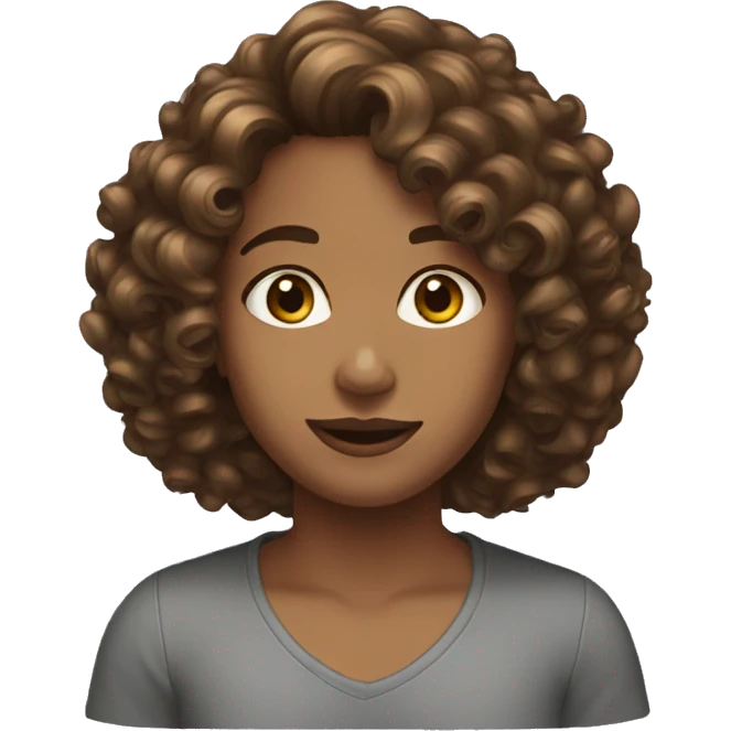 Brown curly hair medium length emoji