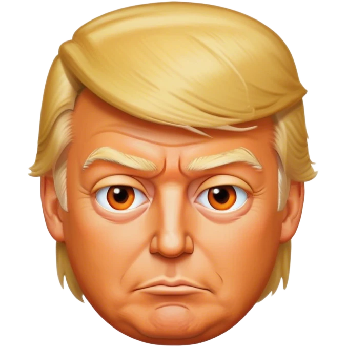 Donald Trump with super orange tan squinting emoji