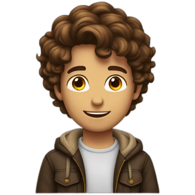 Garçon cheveux bruns beau emoji