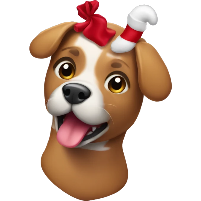 Dog coming out of a stocking emoji