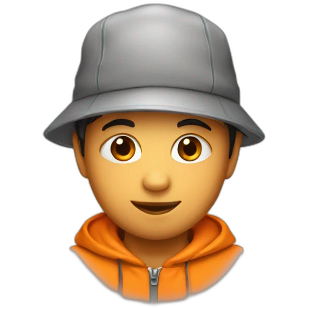 boy with orange hat emoji