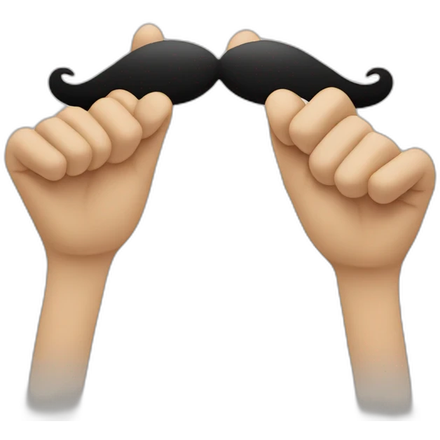 Mustache   with hand on it's edage emoji