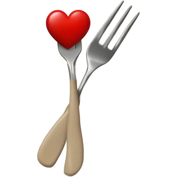 beige fork with broken red heart on its right  emoji