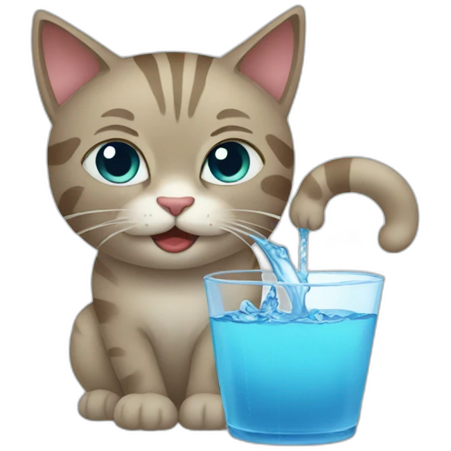 cat eat water emoji