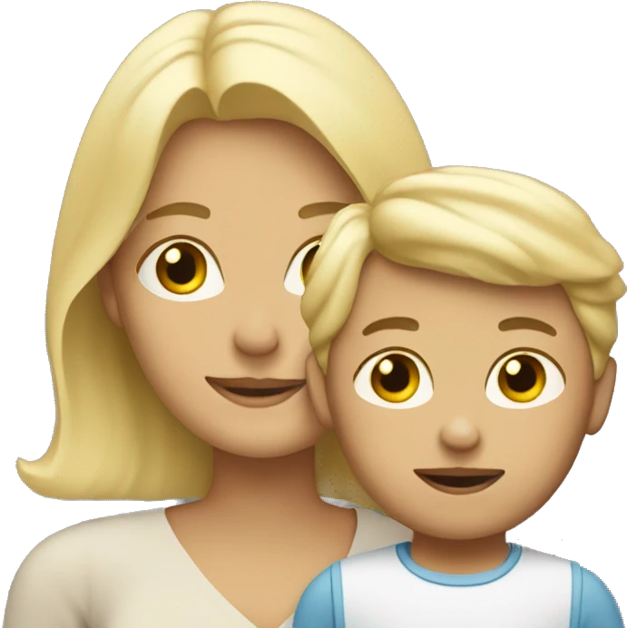 Blonde mum with blonde little boy emoji