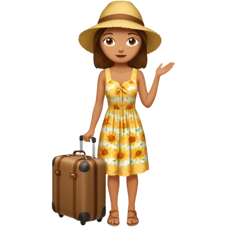 mujer viajando un equipaje de mano emoji
