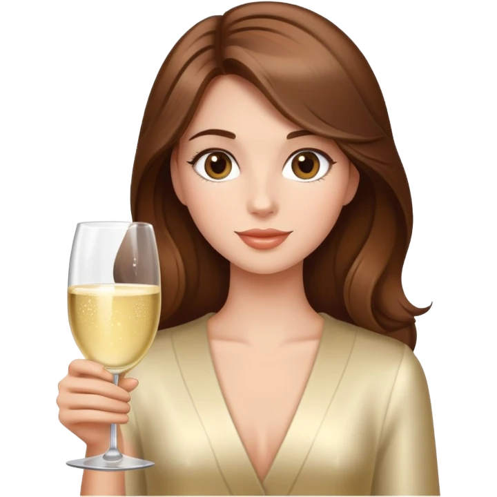 brown hair girl with champagne  emoji