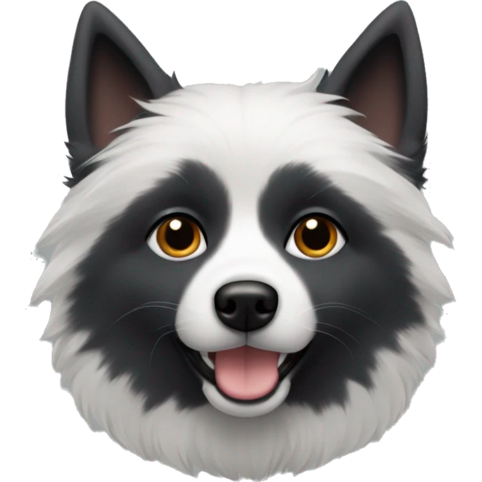 Dark Grey and black American Eskimo dog with folded ears emoji