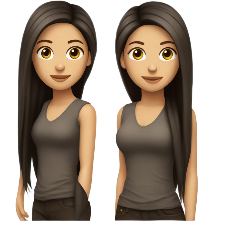 shakira dark brown straight hair emoji