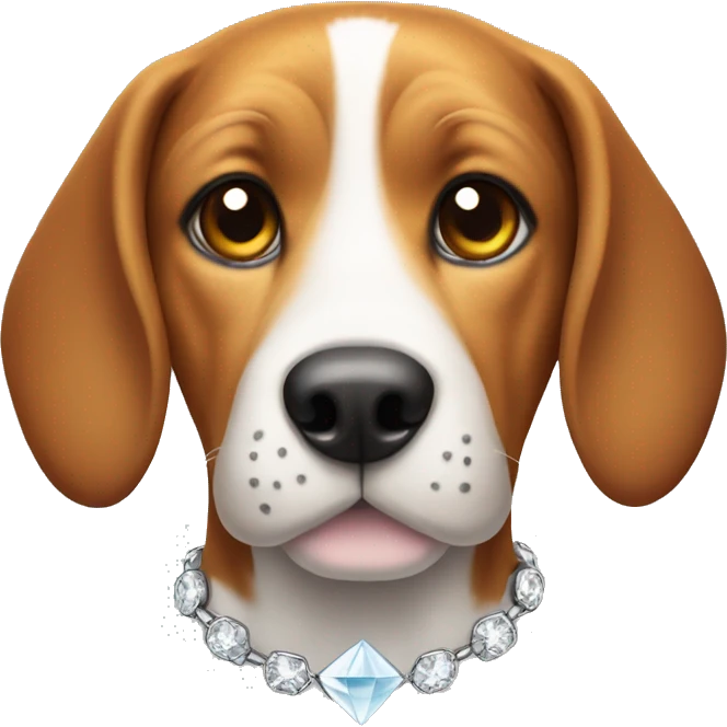 Beagle with diamond colar  emoji