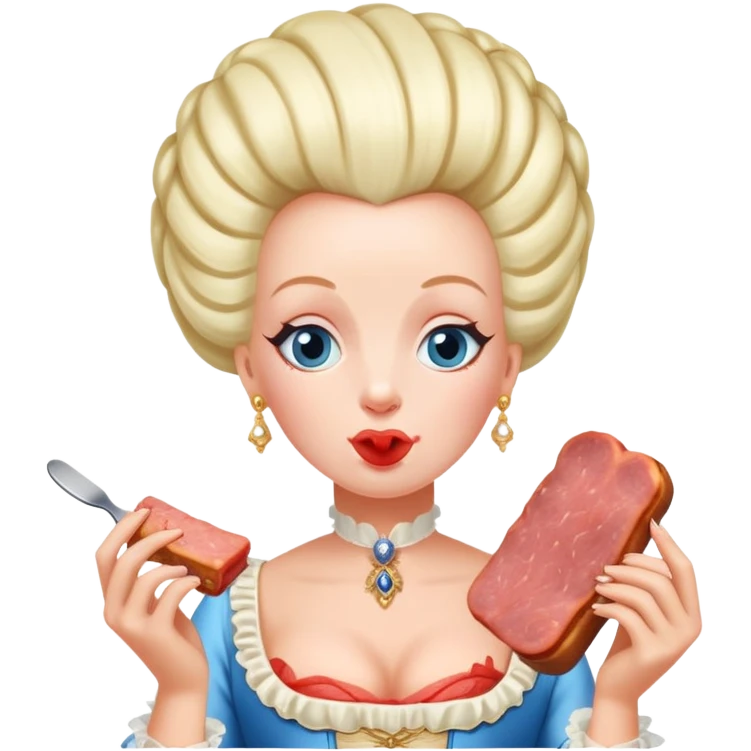 marie antoinette eating spam meat emoji