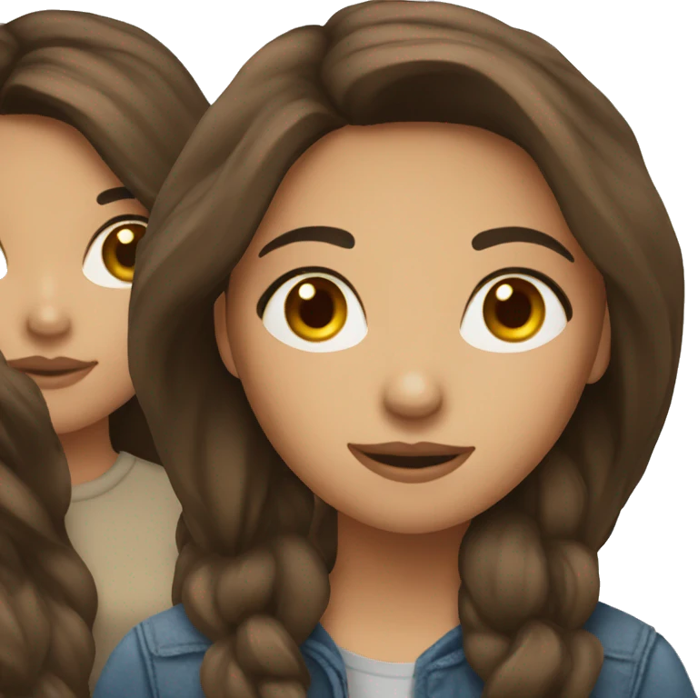 brunette 2 girls emoji