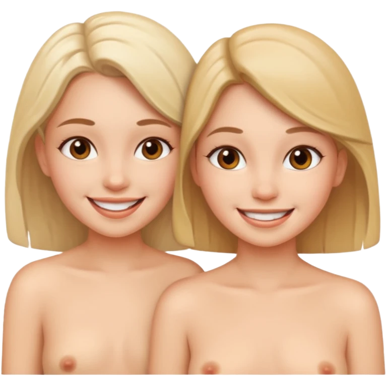 Two girl naked emoji