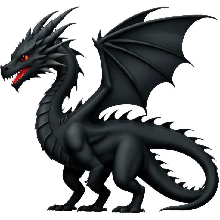 
Black silhouette of a dragon emoji