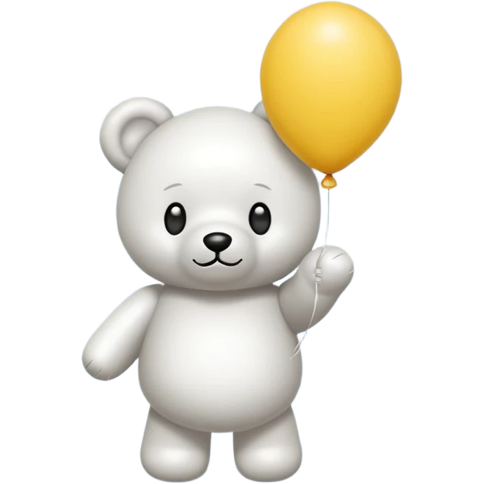 Niedliches gespenst in teddybärform mit einem luftballon in der hand emoji