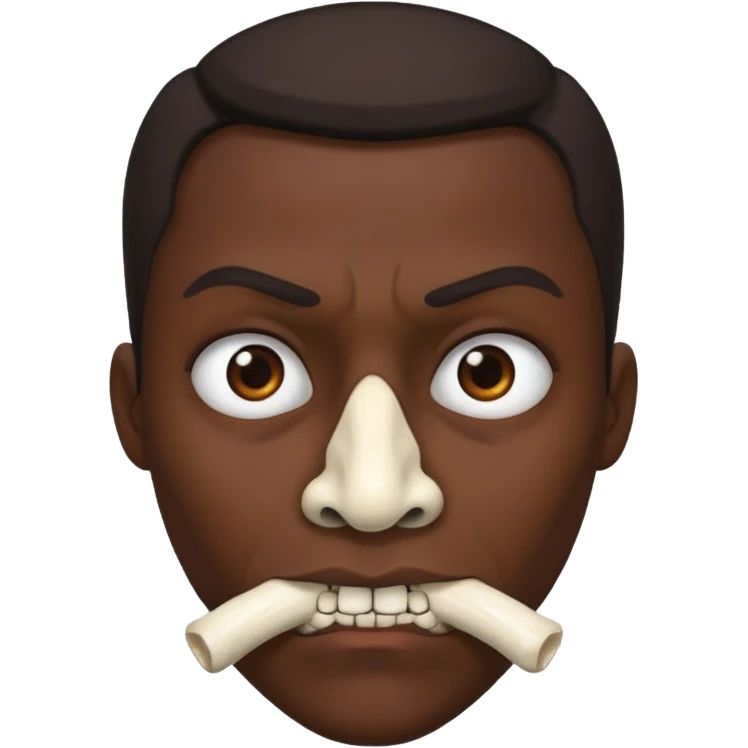 Cannibal with bone through nose emoji