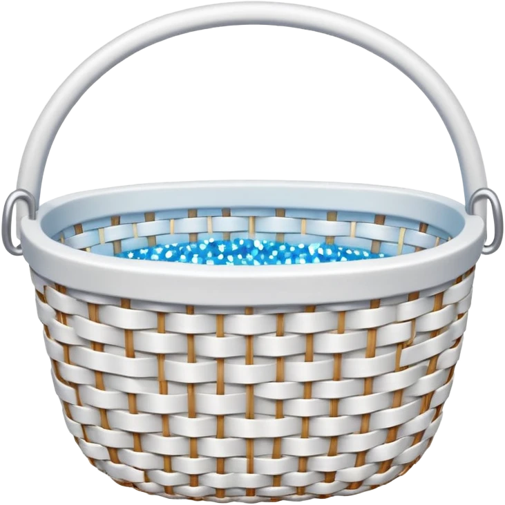 white wicker basket with sparkles emoji