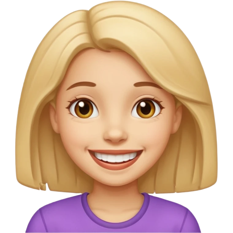 Girl with a huge smile emoji