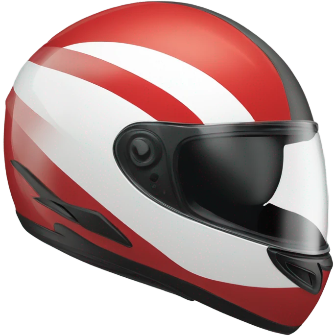 motorcycle-helmet red and white  emoji