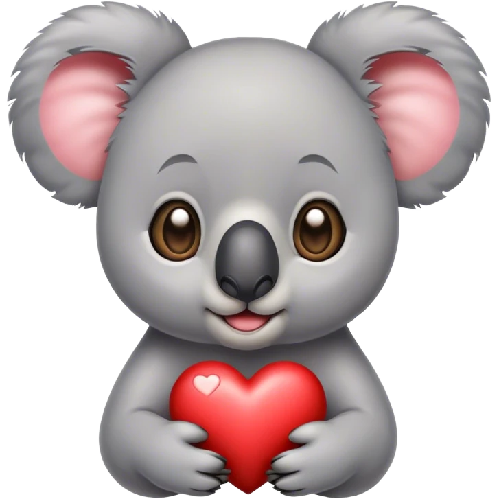 Koala with heart shaped eyes emoji