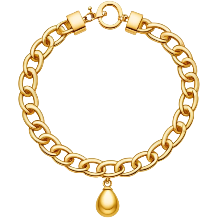 Golden bracelet and small earrings emoji