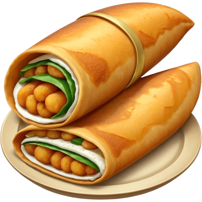 Crispy dosa single piece, that also opened emoji