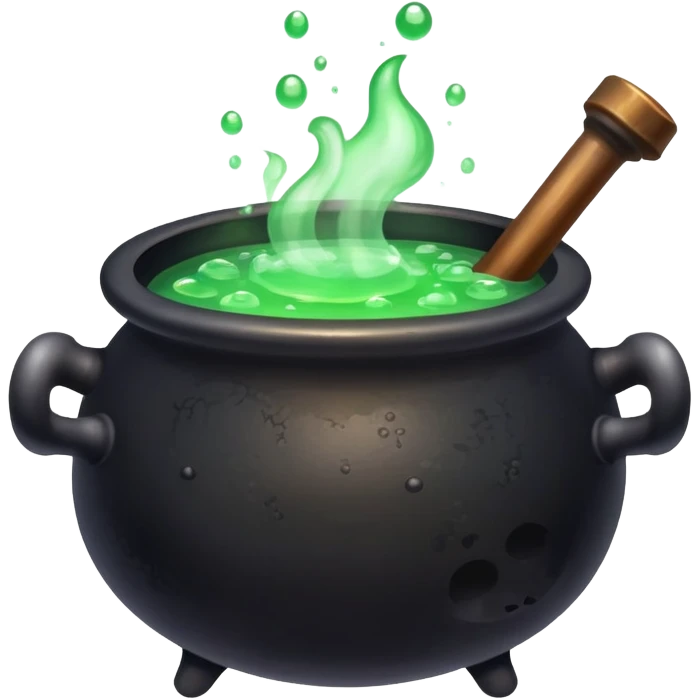boiling cauldron with potion emoji