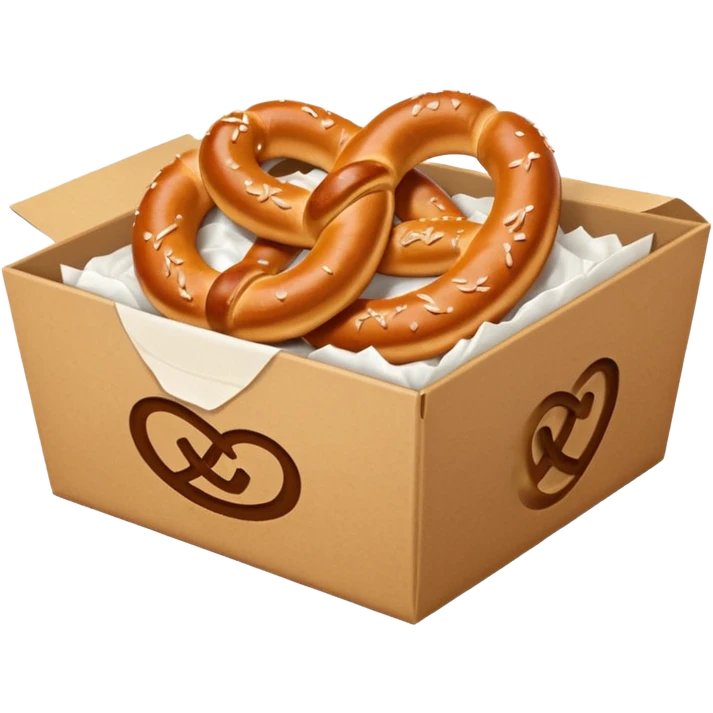 Pretzel on food paper box emoji