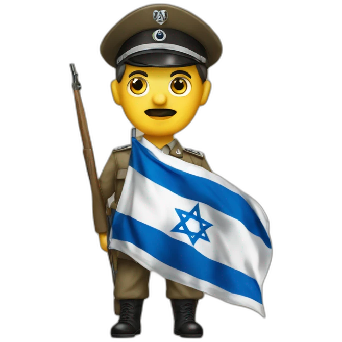 Hitler qui porte le drapeau de Israël emoji