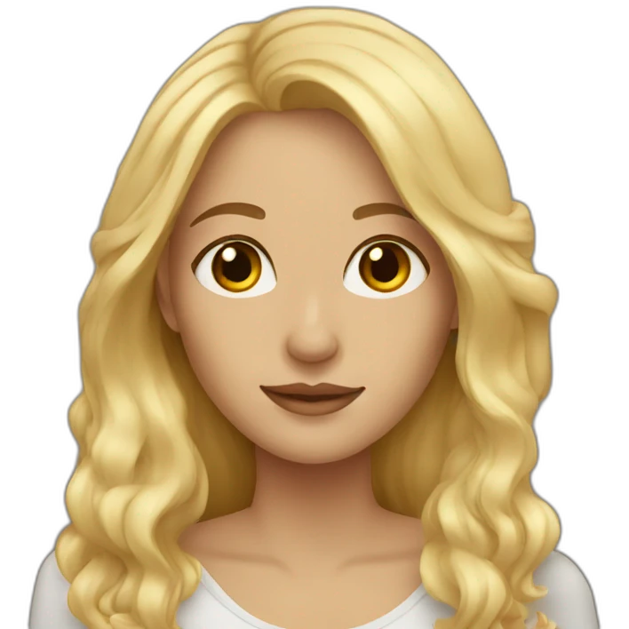 blonde woman with brown eyes and long hair emoji