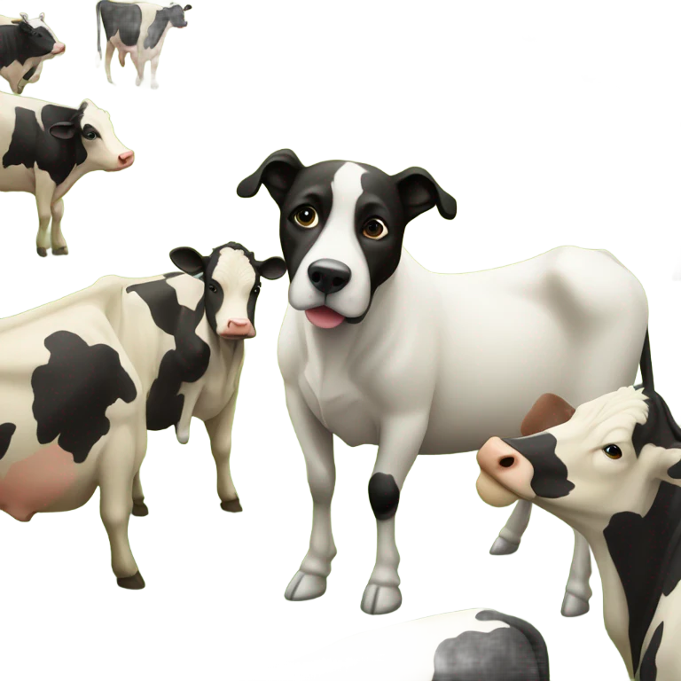 Dog with cows  emoji