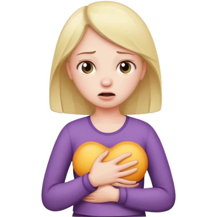 girl with stomach pain emoji