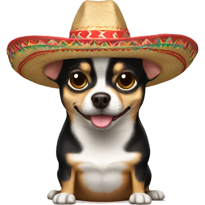 Mexican sombrero with chihuahua emoji
