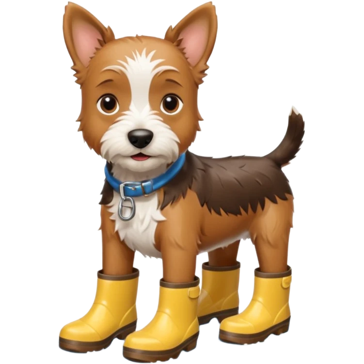 terrier with rainboots emoji
