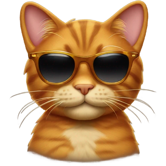 Garfield the cat with shades emoji