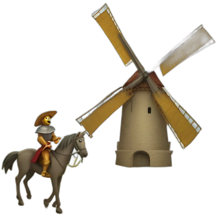 don quixote flung by windmill emoji