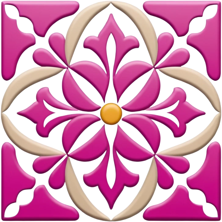 Pink white & beige Talavera emoji