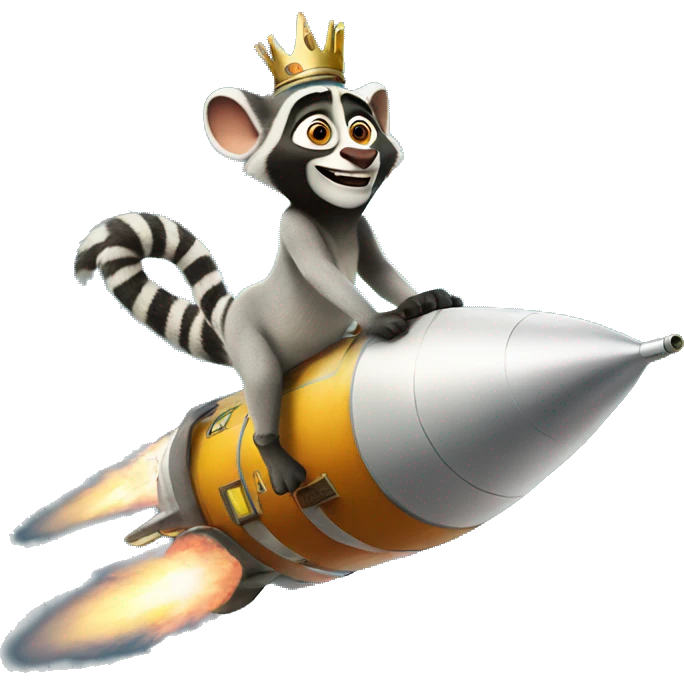 King Julien riding a rocket  emoji