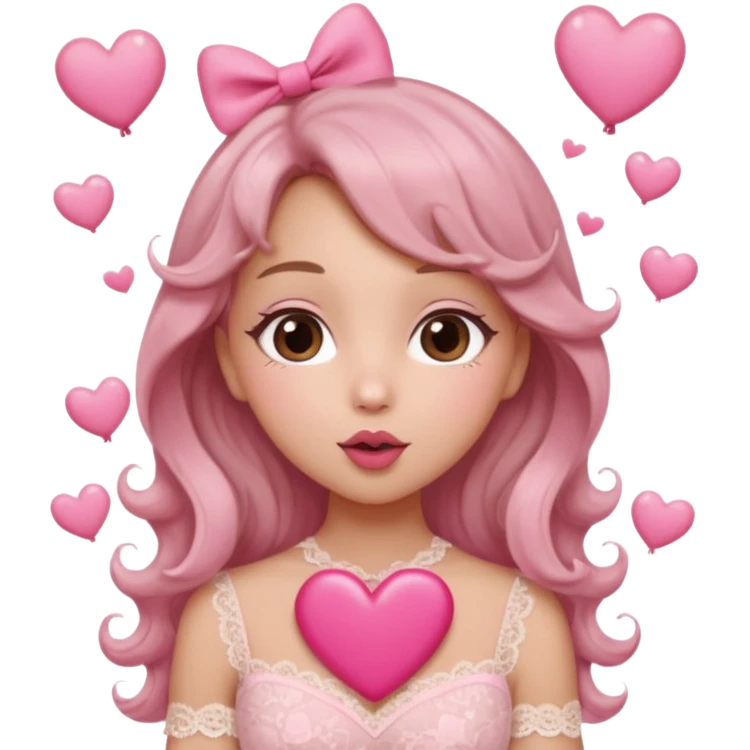 อ่อนโยน ขี้อ้อน เชื่อในความรัก
ลุคอิโมจิ:

ดวงตาน้ำตาลอมชมพู หวานฉ่ำ

แก้มชมพู หัวใจลอยรอบตัว

ผมลอนนุ่ม มีโบว์ / ที่คาดผม

เดรสพริ้ว ลูกไม้

ท่าเป่าจุ๊บ
ฟีล: Valentine girl, soft love energy emoji