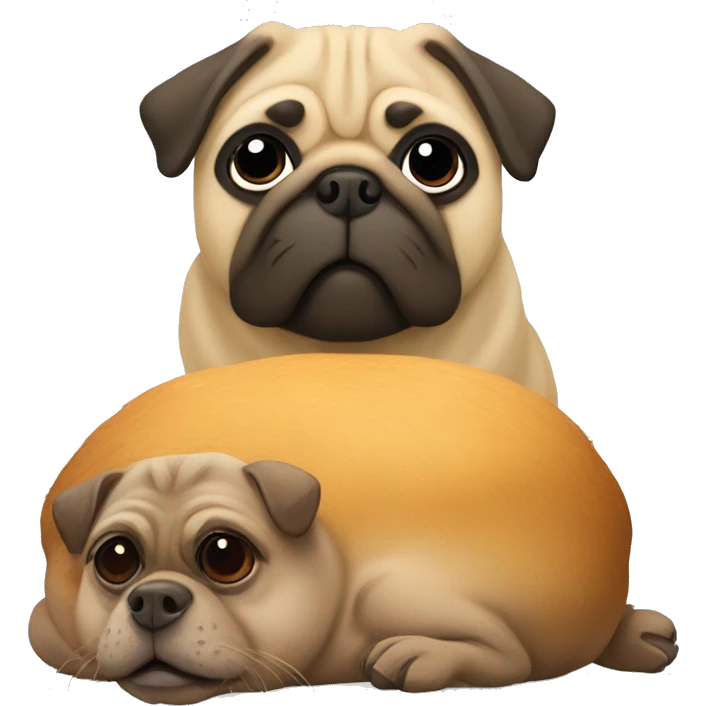 A pug on top of a capybara  emoji