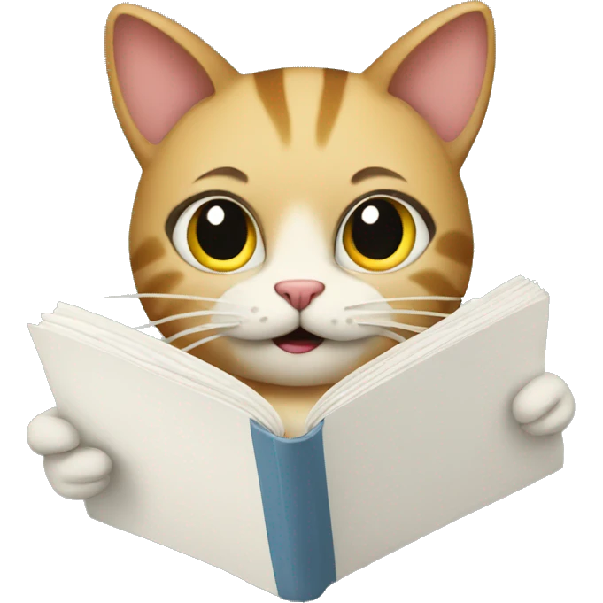 Cat reading a diary emoji