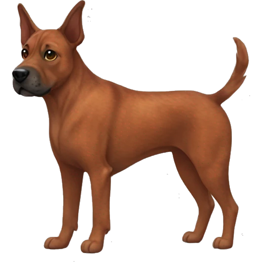 Red Brindle dog with brindle fur fuzzy pointed ears  emoji